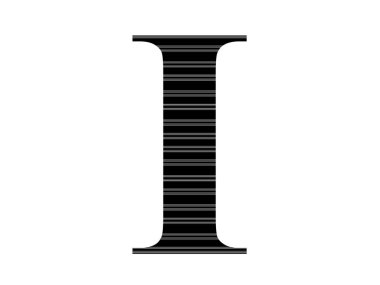 letter I of the alphabet made with black and white stripes, isolated on a white background