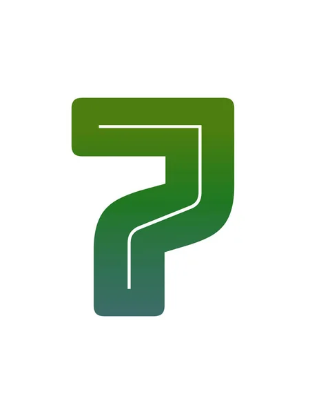 Numer Alfabetu Wykonanego Zielonym Gradientem Wyizolowanego Białym Tle — Zdjęcie stockowe