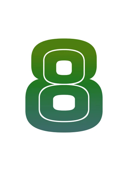 8番目のアルファベットは緑のグラデーションで白の背景に隔離され — ストック写真