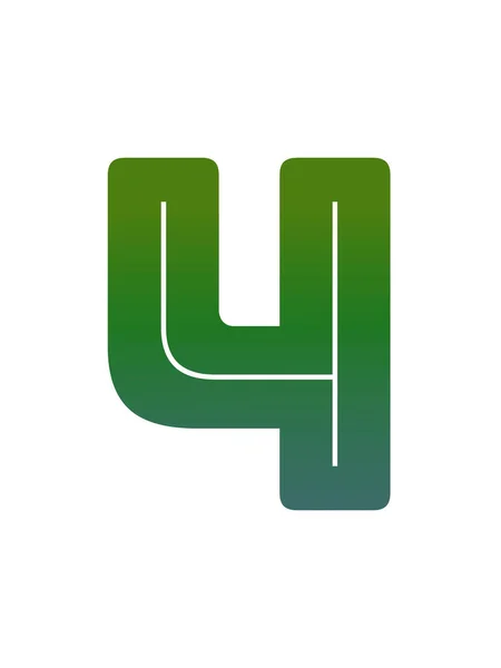 Número Alfabeto Feito Com Gradiente Verde Isolado Sobre Fundo Branco — Fotografia de Stock