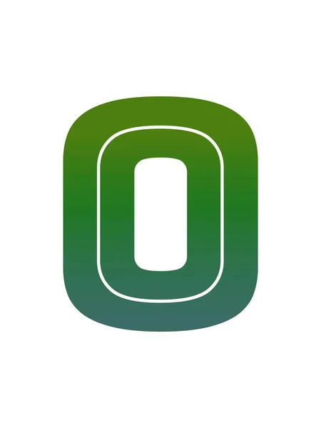 文字O緑のグラデーションで作られたアルファベットの 白い背景に隔離された — ストック写真