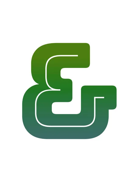 Sinal Alfabeto Feito Com Gradiente Verde Isolado Sobre Fundo Branco — Fotografia de Stock