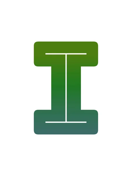 Litera Alfabetu Wykonana Zielonym Gradientem Izolowana Białym Tle — Zdjęcie stockowe