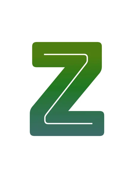 Buchstabe Des Alphabets Mit Grünem Farbverlauf Isoliert Auf Weißem Hintergrund — Stockfoto