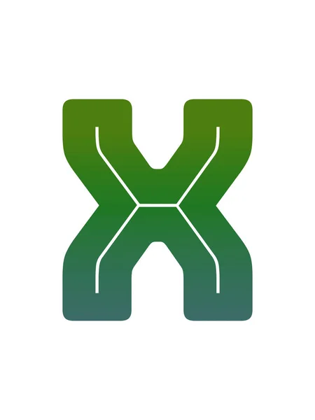 Буква Алфавита Выполнена Зеленым Градиентом Выделена Белом Фоне — стоковое фото
