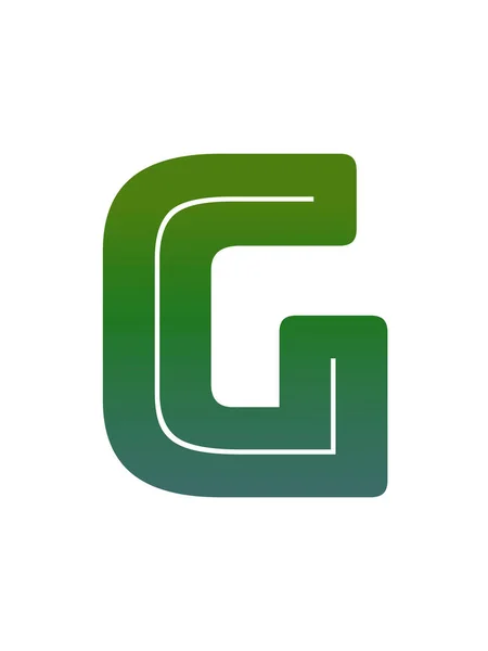 Буква Алфавита Выполнена Зеленым Градиентом Выделена Белом Фоне — стоковое фото