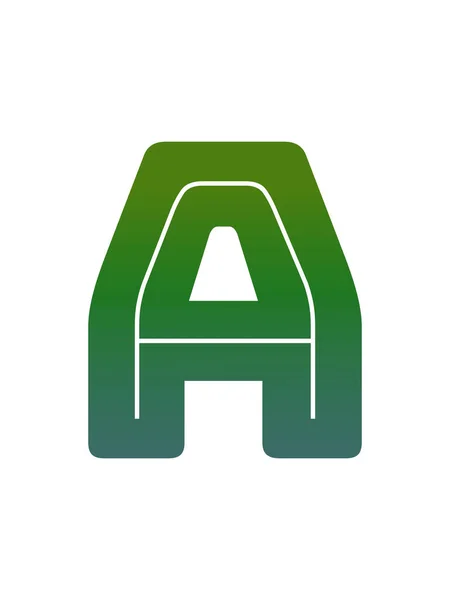 Alfabedeki Harfi Yeşil Eğimle Yazıldı Beyaz Arkaplanda Izole Edildi — Stok fotoğraf