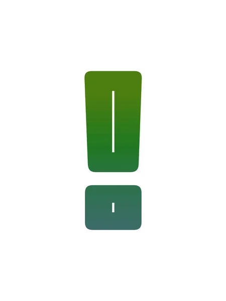 Ponto Exclamação Alfabeto Elaborado Com Gradiente Verde Isolado Sobre Fundo — Fotografia de Stock