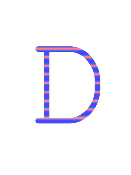 Litera Alfabetu Wykonana Niebieskich Różowych Pasków Izolowana Białym Tle — Zdjęcie stockowe