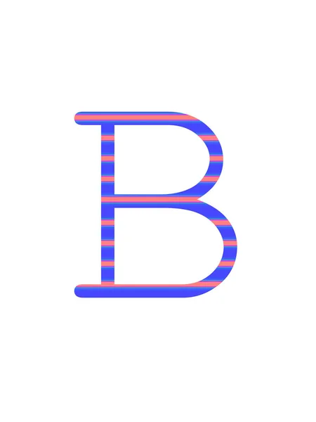 Буква Алфавита Выполнена Голубыми Розовыми Полосками Выделены Белом Фоне — стоковое фото