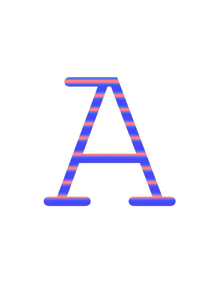 Літера Алфавіту Синьо Рожевими Смугами Ізольовані Білому Тлі — стокове фото