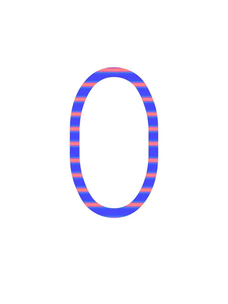 Nummer Van Het Alfabet Gemaakt Met Blauwe Roze Strepen Geïsoleerd — Stockfoto