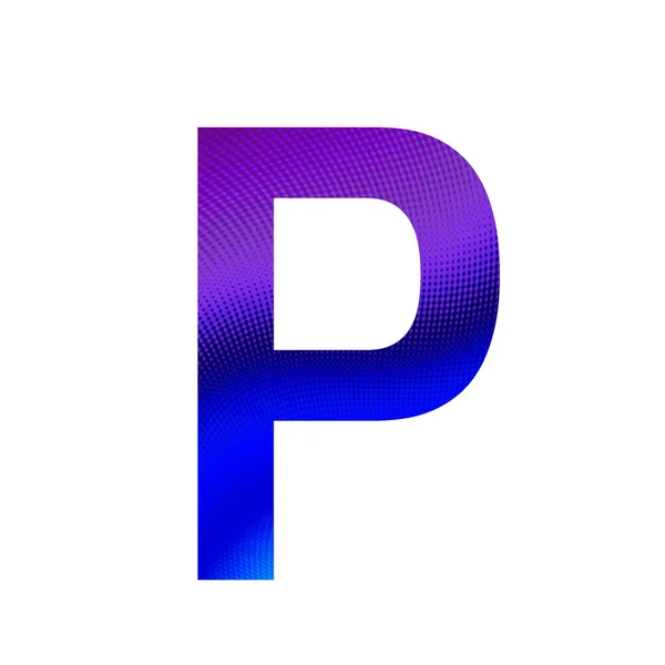 白を基調とした紫と青を基調としたアルファベットの文字P — ストック写真