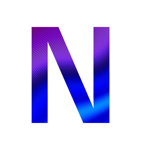 字母N字母的字母N 背景为紫色和蓝色 背景为白色 — 图库照片