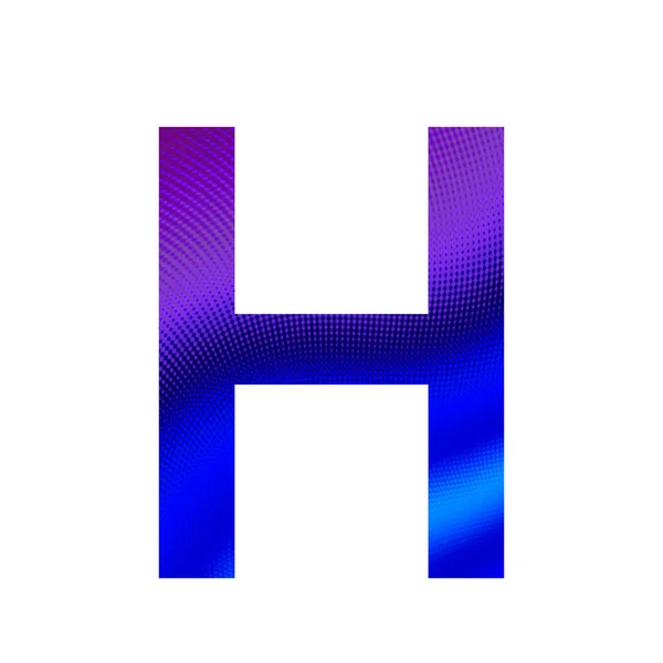 白を基調とした紫と青を基調としたアルファベットの文字H — ストック写真