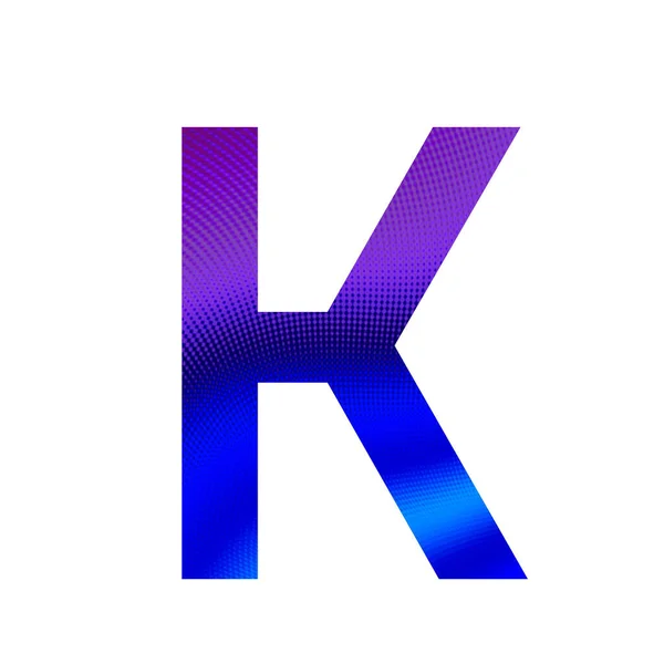 白を基調とした紫と青を基調としたアルファベットの文字K — ストック写真