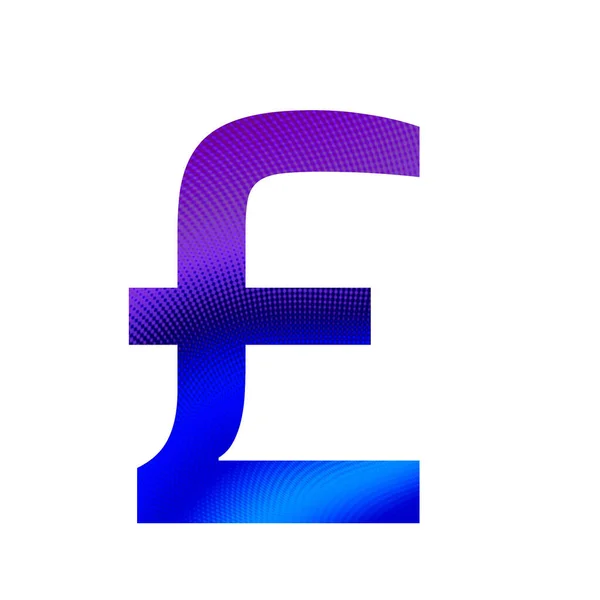 Pfund Zeichen Des Alphabets Mit Violettem Und Blauem Hintergrund Isoliert — Stockfoto