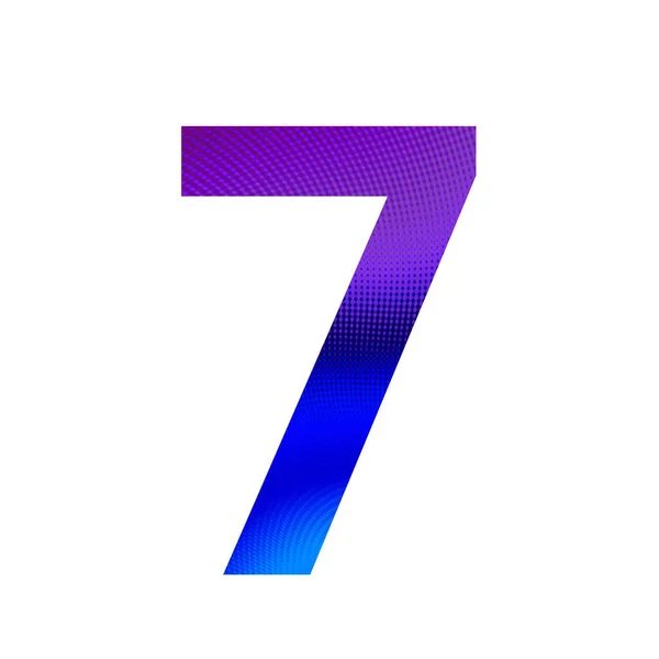 第7号字母表 背景是紫色和蓝色的 背景是白色的 — 图库照片