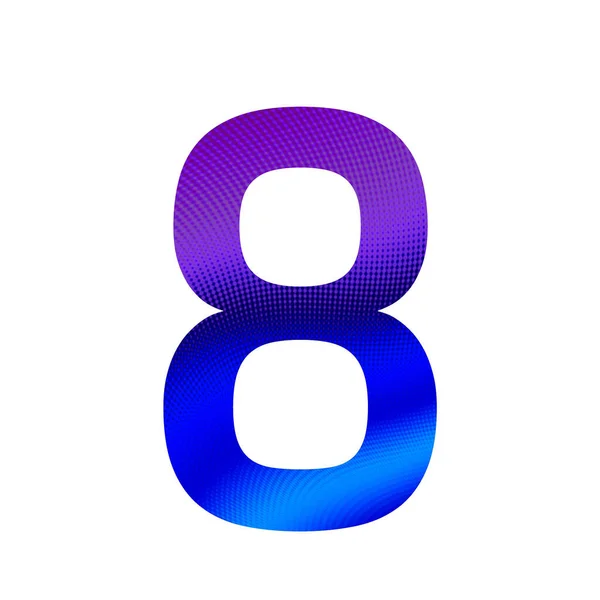 第8号字母表 背景是紫色和蓝色的 背景是白色的 — 图库照片