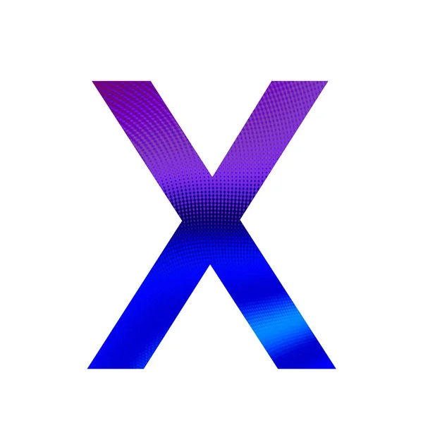白を基調とした紫と青を基調としたアルファベットの文字X — ストック写真