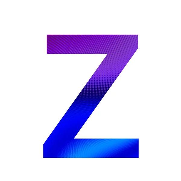字母Z由紫色和蓝色背景构成的字母Z 用白色背景隔开 — 图库照片