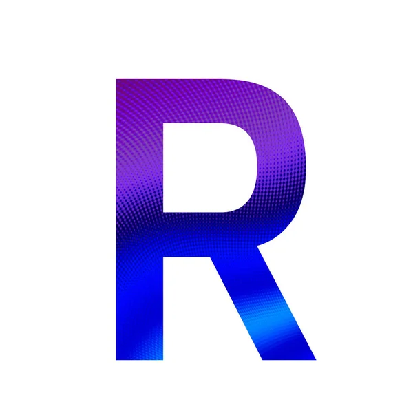 白を基調とした紫と青を基調としたアルファベットの文字R — ストック写真