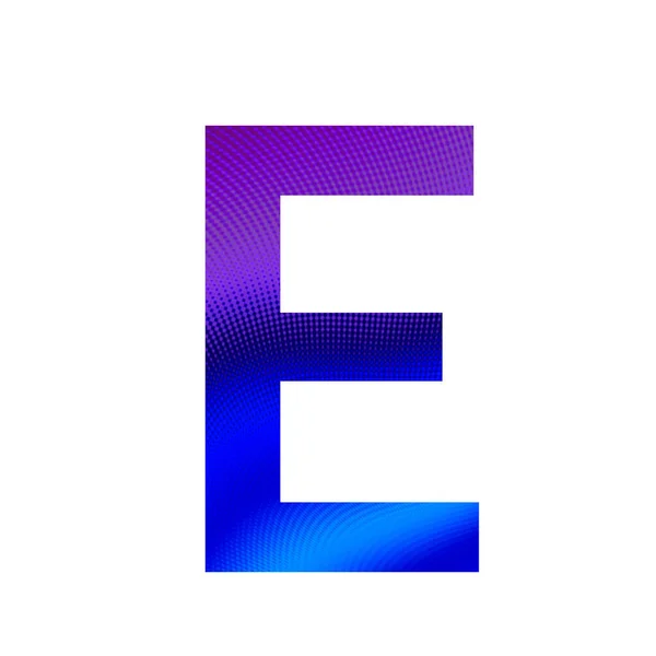 白を基調とした紫と青を基調としたアルファベットのE — ストック写真