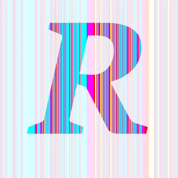 字母R 带有紫色 黄色条纹 背景半透明 — 图库照片