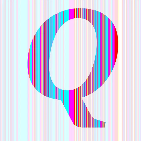 字母Q 带有紫色 黄色条纹 背景半透明 — 图库照片