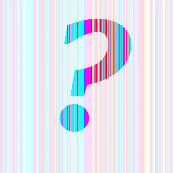 Fragezeichen Des Alphabets Mit Streifen Den Farben Lila Rosa Blau — Stockfoto