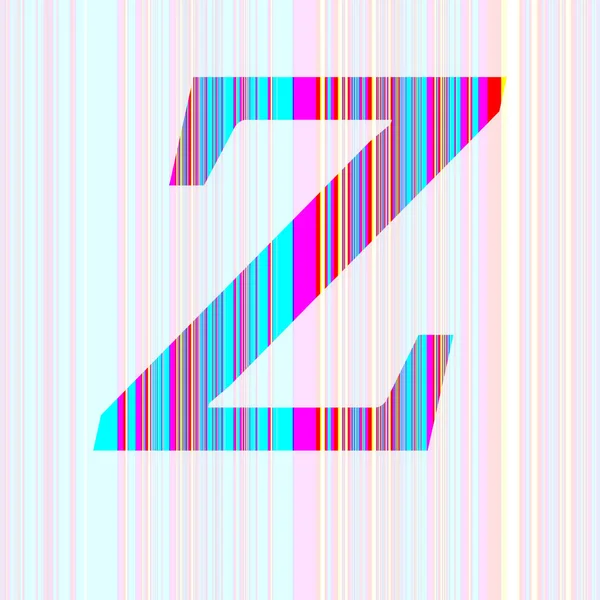 ピンク 黄色のストライプで作られたアルファベットの文字Zは 半透明な背景で隔離されています — ストック写真
