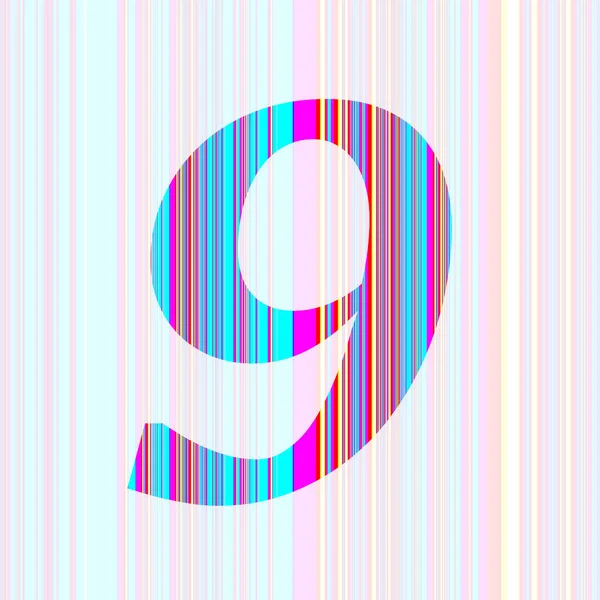 Nummer Van Het Alfabet Gemaakt Met Strepen Met Kleuren Paars — Stockfoto