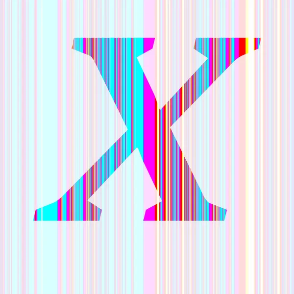 字母X 带有紫色 黄色条纹 背景半透明 — 图库照片