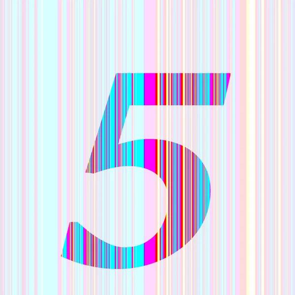 Número Alfabeto Feito Com Listras Com Cores Roxo Rosa Azul — Fotografia de Stock