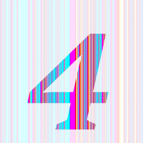 Zahl Des Alphabets Mit Streifen Den Farben Lila Rosa Blau — Stockfoto