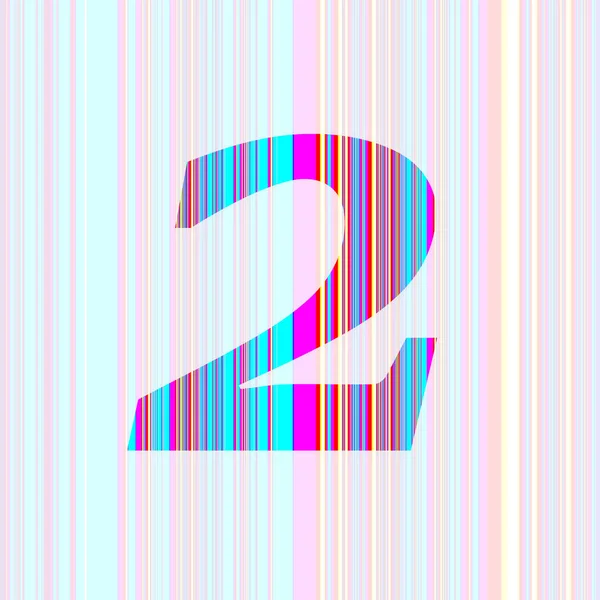 Número Del Alfabeto Hecho Con Rayas Con Colores Púrpura Rosa — Foto de Stock