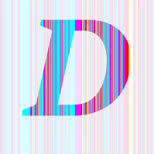 Letter Alphabet Made Stripes Colors Purple Pink Blue Yellow Isolated — Stock Photo, Image