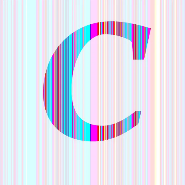 Carta Alfabeto Feito Com Listras Com Cores Roxo Rosa Azul — Fotografia de Stock
