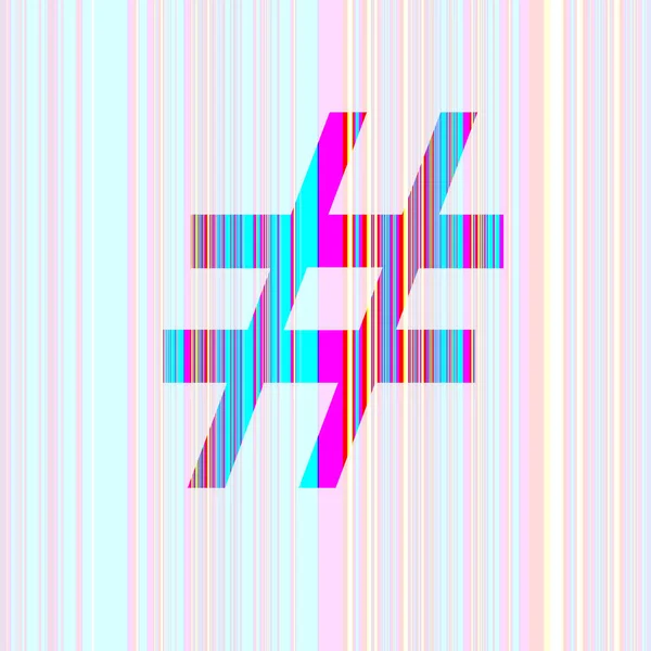 Hash Tag Des Alphabets Mit Streifen Den Farben Lila Rosa — Stockfoto