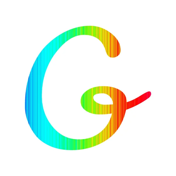 Buchstabe Des Alphabets Mit Streifen Den Farben Des Regenbogens Mit — Stockfoto