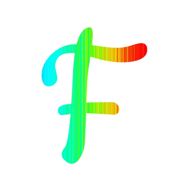 Буква Алфавита Выполнена Полосками Цветах Радуги Цветами Синий Зеленый Желтый — стоковое фото