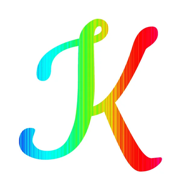 Letter Van Het Alfabet Gemaakt Met Strepen Kleuren Van Regenboog — Stockfoto