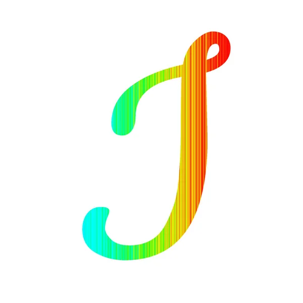 Γράμμα Του Αλφαβήτου Κατασκευασμένο Ρίγες Χρώματα Του Ουράνιου Τόξου Χρώματα — Φωτογραφία Αρχείου