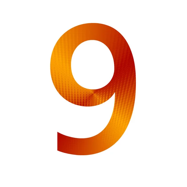 Číslo Abecedy Oranžovým Žlutým Pozadím Izolované Bílém Pozadí — Stock fotografie