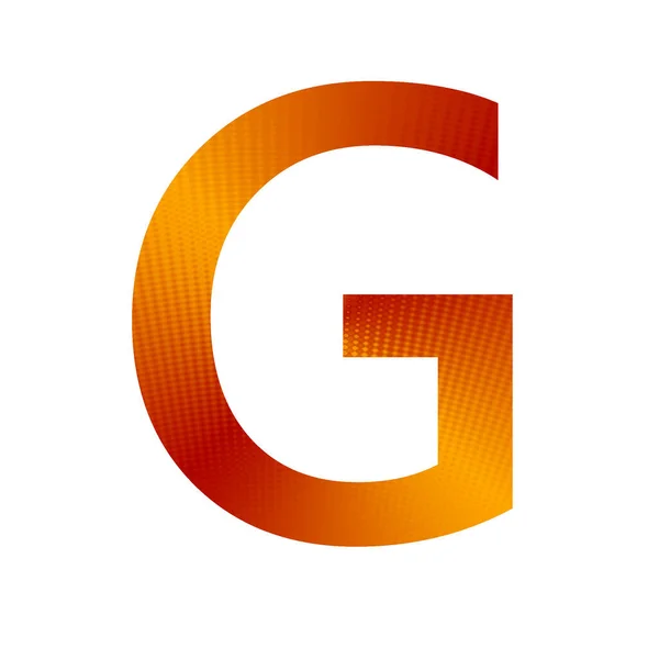 オレンジと黄色の背景で作られたアルファベットの文字Gは 白い背景に隔離されました — ストック写真