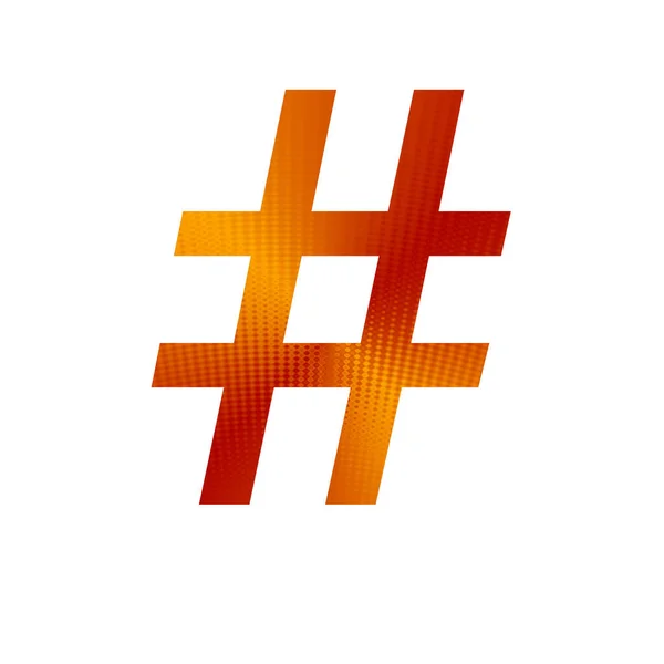 Hashtag Des Alphabets Mit Orangefarbenem Und Gelbem Hintergrund Isoliert Auf — Stockfoto