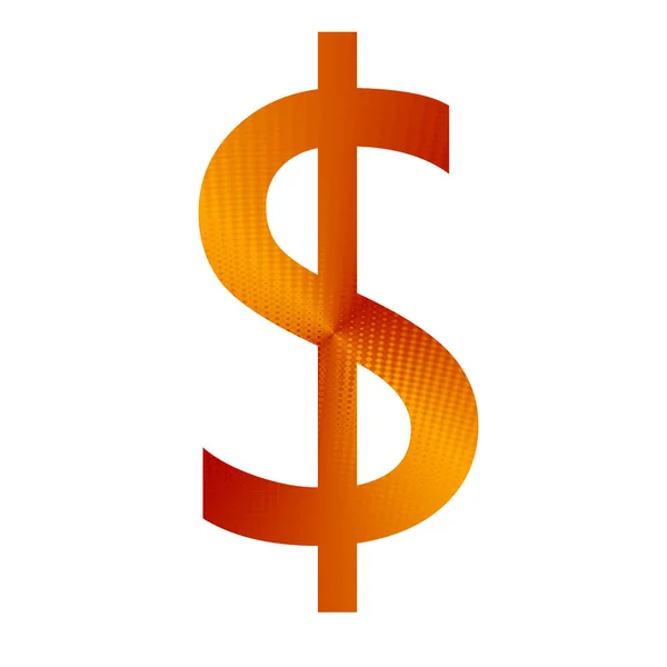 Dollarteken Van Het Alfabet Gemaakt Met Oranje Gele Achtergrond Geïsoleerd — Stockfoto