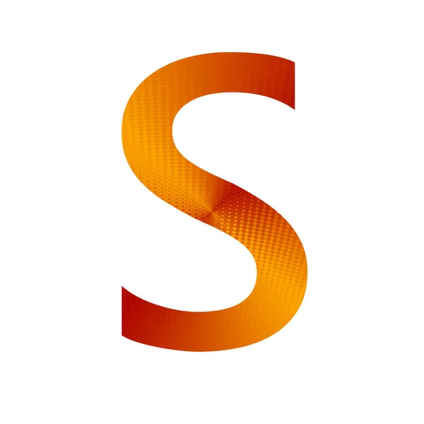 字母S 由橙色和黄色背景制成 用白色背景隔开 — 图库照片