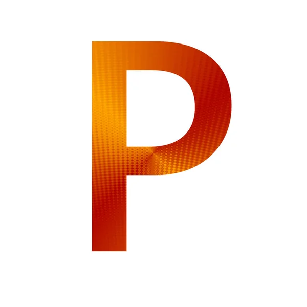 Буква Алфавита Выполнена Оранжевым Желтым Фоном Выделена Белом Фоне — стоковое фото
