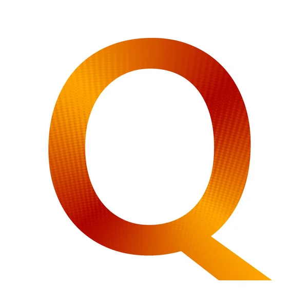 字母Q 由橙色和黄色背景制成 用白色背景隔开 — 图库照片